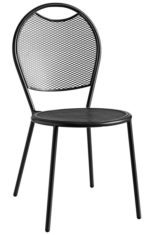 Agile Stuhl – Struktur – Sitzfläche und Rückenlehne – Stahl – lackiert