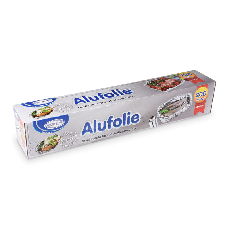 Alufolie in praktischer Spenderbox mit Abreiss-Schiene 44 cm x 200 m- 11 my
