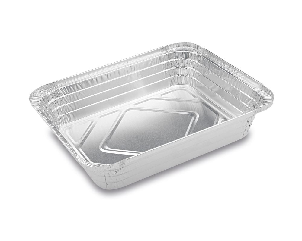 Aluschale BBQ Grillschale 1-2 eckig stehender Rand 32x26x6cm- 50 Stk-