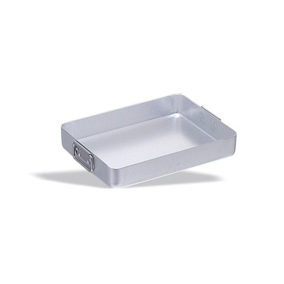 Auflaufform  Aluminium  2 Griffen  B 40 cm x T 30 cm x H 6-5 cm
