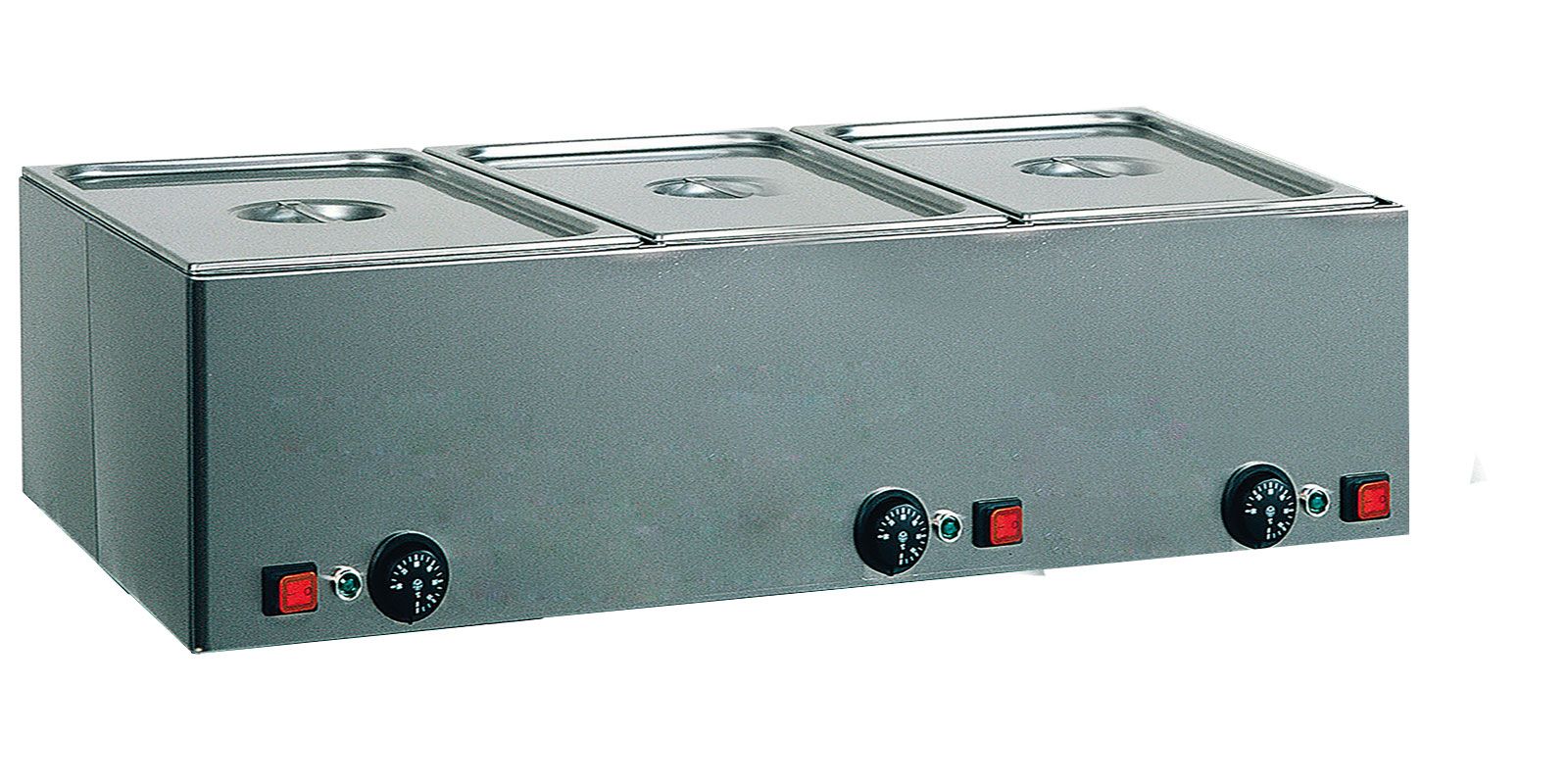 Bain-Marie – Tischgerät – differenzierte Temperaturen – geeignet für 3 GN1-1 Behälter – B 990 mm