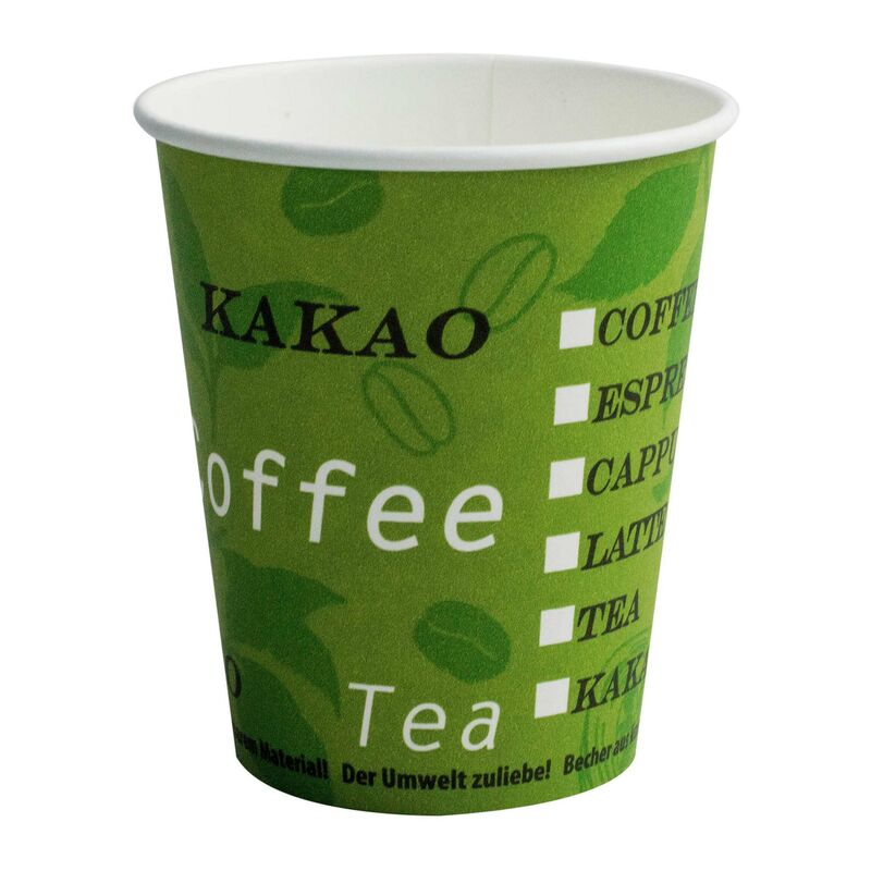 BIO Automatenbecher Kaffeebecher Pappbecher 80mm O Bio Green 200 ml 75 Stk-
