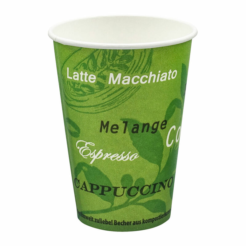 BIO Automatenbecher Kaffeebecher Pappbecher 80mm O Bio Green 300 ml 75 Stk-