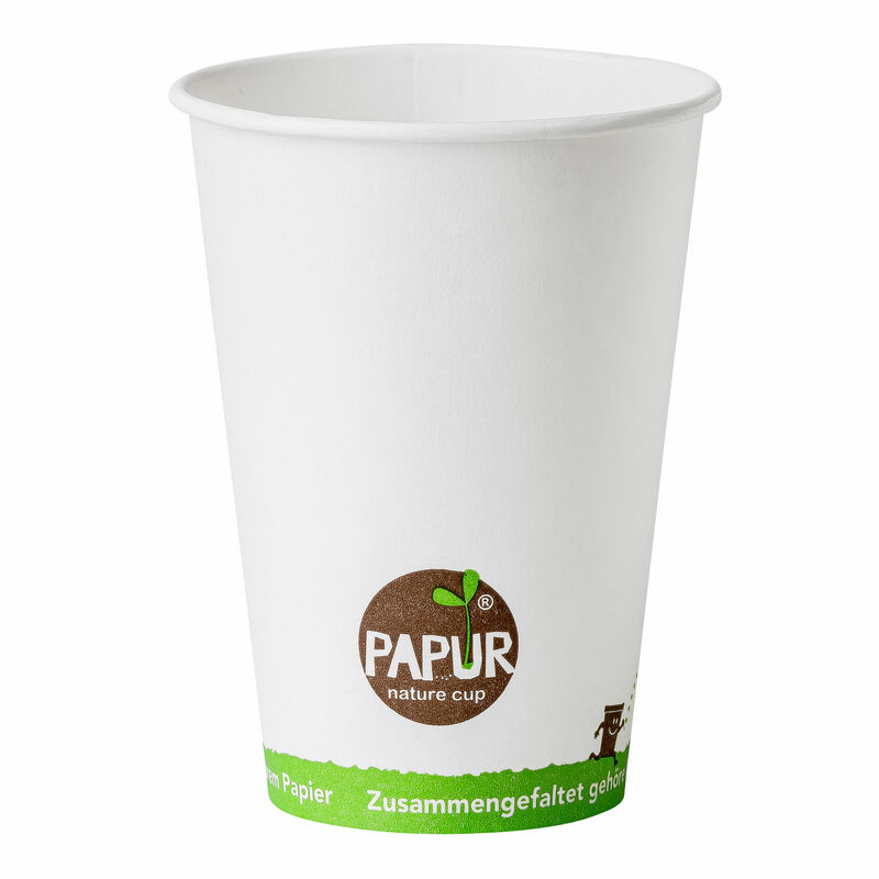 Bio Automatenbecher Kaffeebecher PAPUR ohne Kunststoff 70-3mm O 180 ml- 100 Stk-
