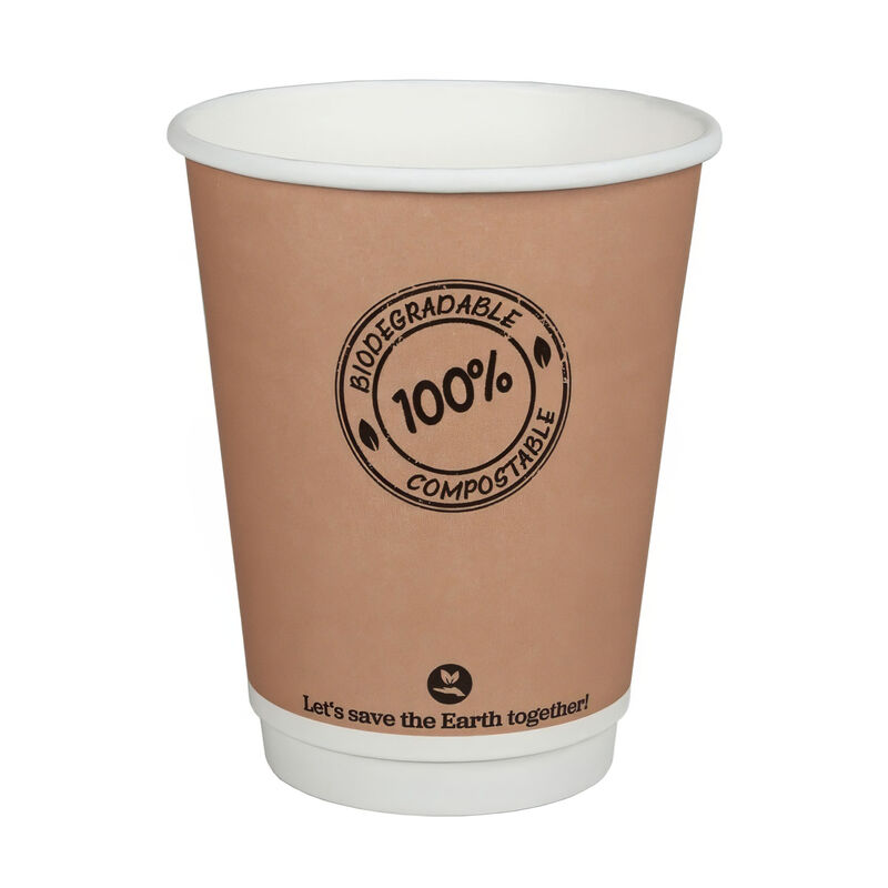 BIO Doppelwandbecher CoffeeToGo PLA bis 100-C - 300ml- O9cm- 25 Stk-