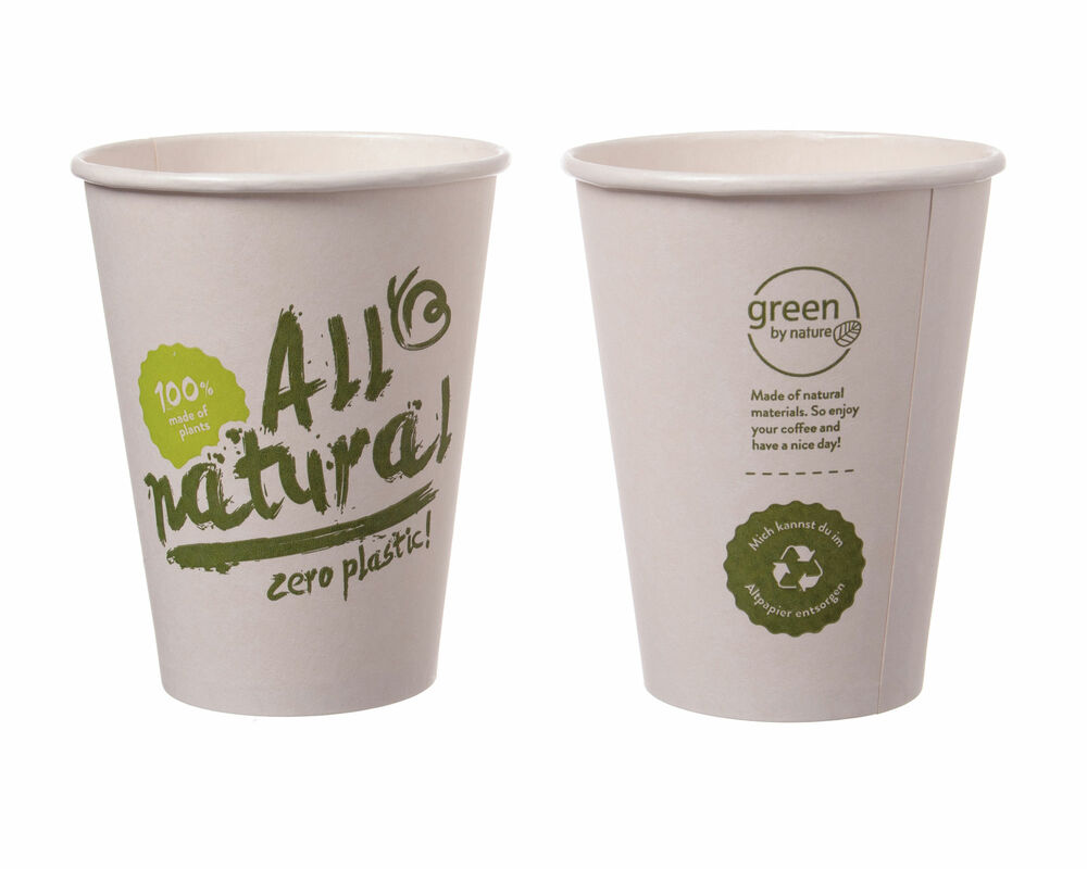 BIO Kaffeebecher Coffee to go ALL NATURAL - Zero Plastic 200ml O80mm- 50Stk-