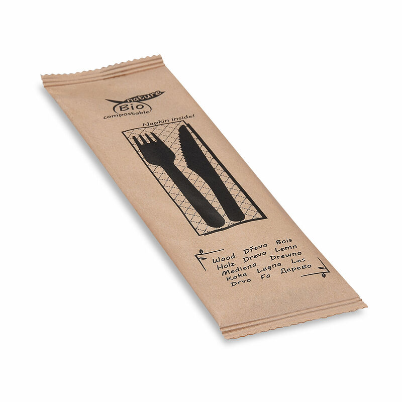 BIO-Nature Holz Besteck Set biologisch abbaubar 3-teilig hyg- verpackt 60 Stk-
