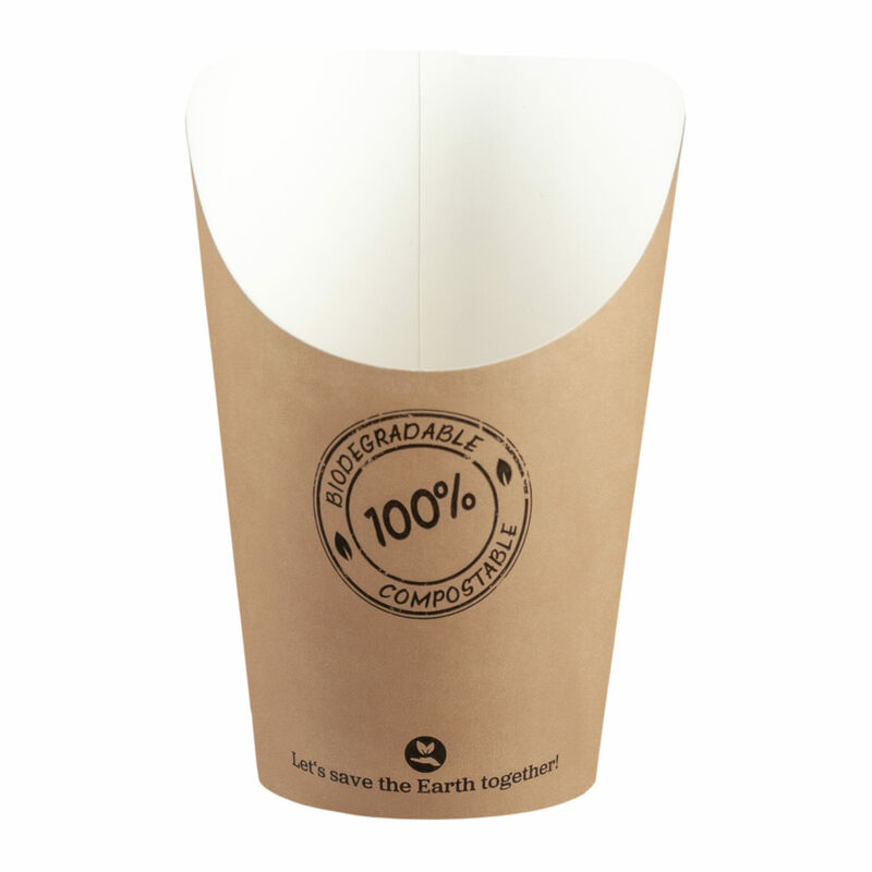 BIO Pommes Boxen Snackboxen aus Karton- 11cm- 50 Stk-