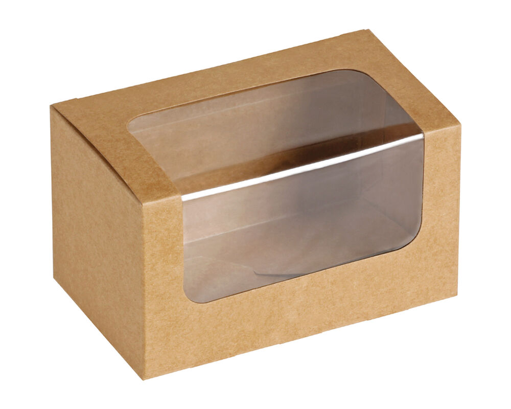 Bio Sandwichbox Foodbox mit Sichtfenster aus PLA 12-5 x 7-7 x 7-2 cm 25 Stk