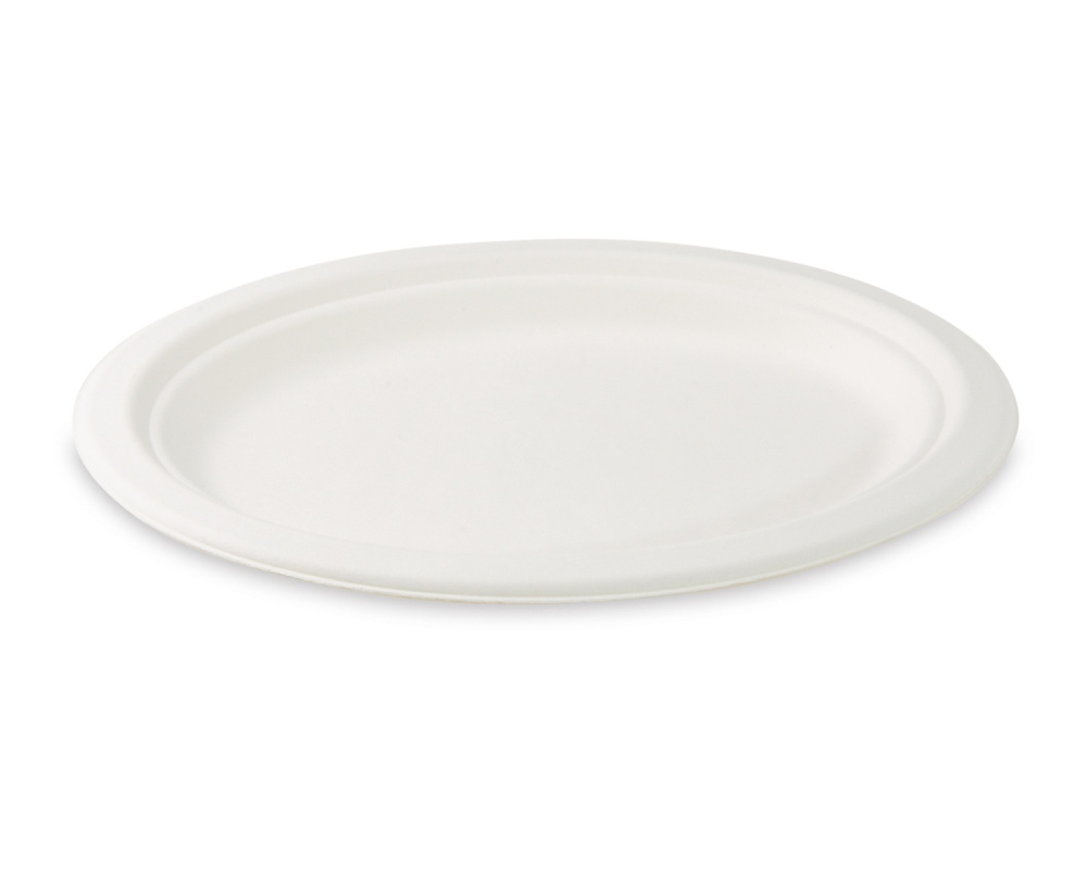 Bio Servierteller Fleischteller oval aus Zuckerrohr Bagasse 26 x 20 cm- 50 Stk-
