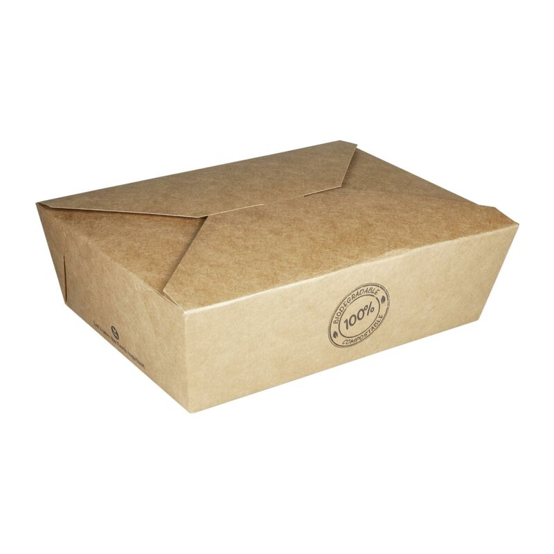 BIO Take-Away Boxen Menboxen ToGo aus Karton- 17-2x14x6-4cm- 25 Stk-