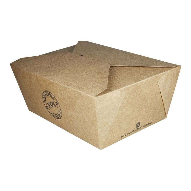 BIO Take-Away Boxen Menboxen ToGo aus Karton- 22-5x16-9x9cm- 25 Stk-