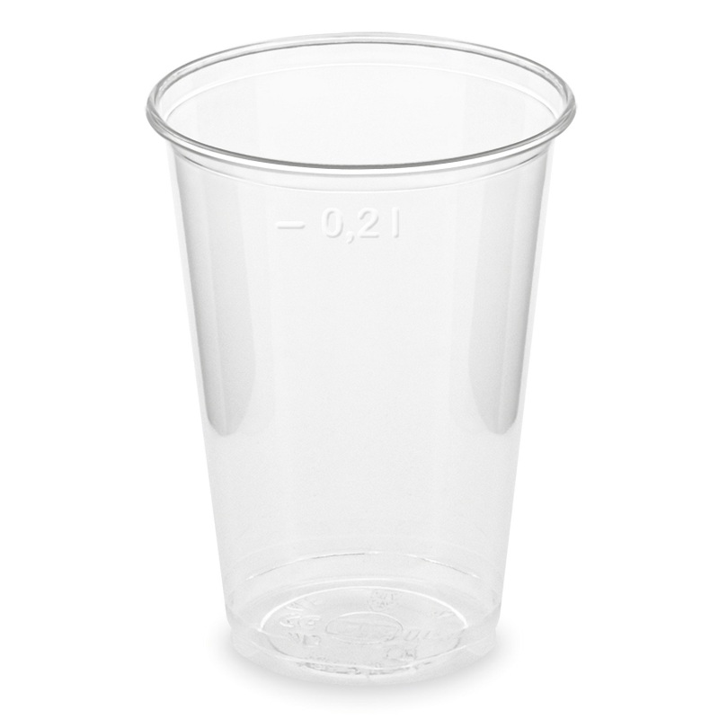 BIO Trinkbecher klar 200 ml 0-2 l aus Biokunststoff PLA o 70mm- 100 Stk-