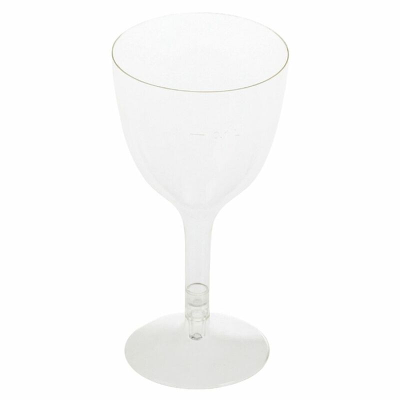BIO Weinglas klar- 2-teilig- 100 ml- O7x11+3 cm- aus Biokunststoff (PLA) 21 Stk-