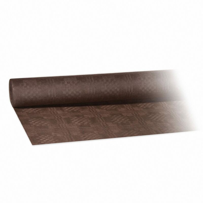 Damasttischdecke Tischtuch aus Papier- gerollt 1-20m x 8m- braun