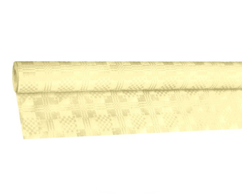Damasttischdecke Tischtuch aus Papier- gerollt 1-20m x 8m- champagner