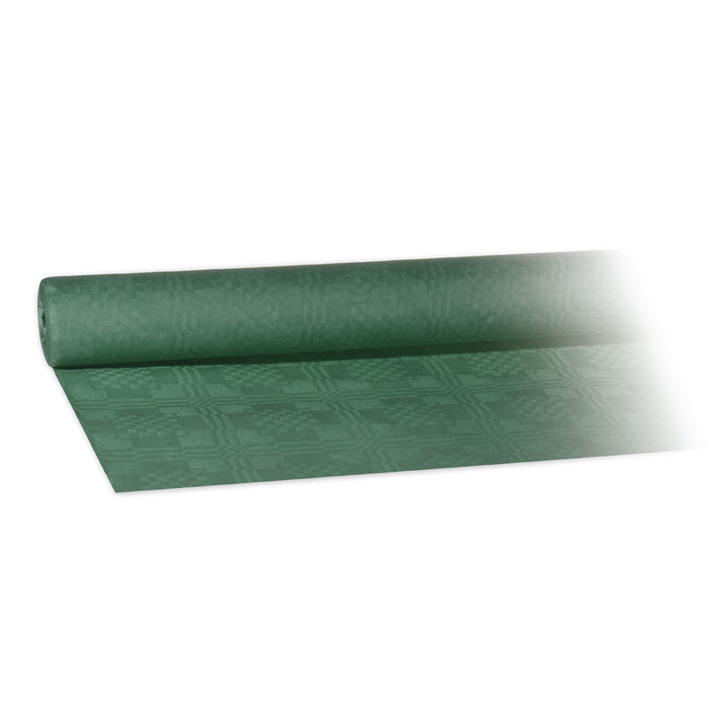 Damasttischdecke Tischtuch aus Papier- gerollt 1-20m x 8m- dunkelgrn