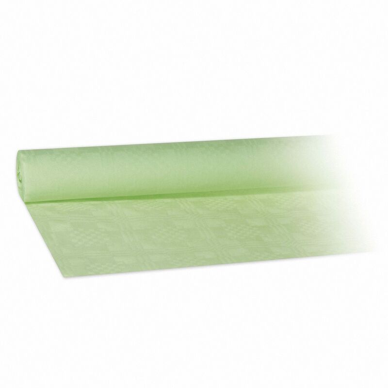 Damasttischdecke Tischtuch aus Papier- gerollt 1-20m x 8m- gelbgrn