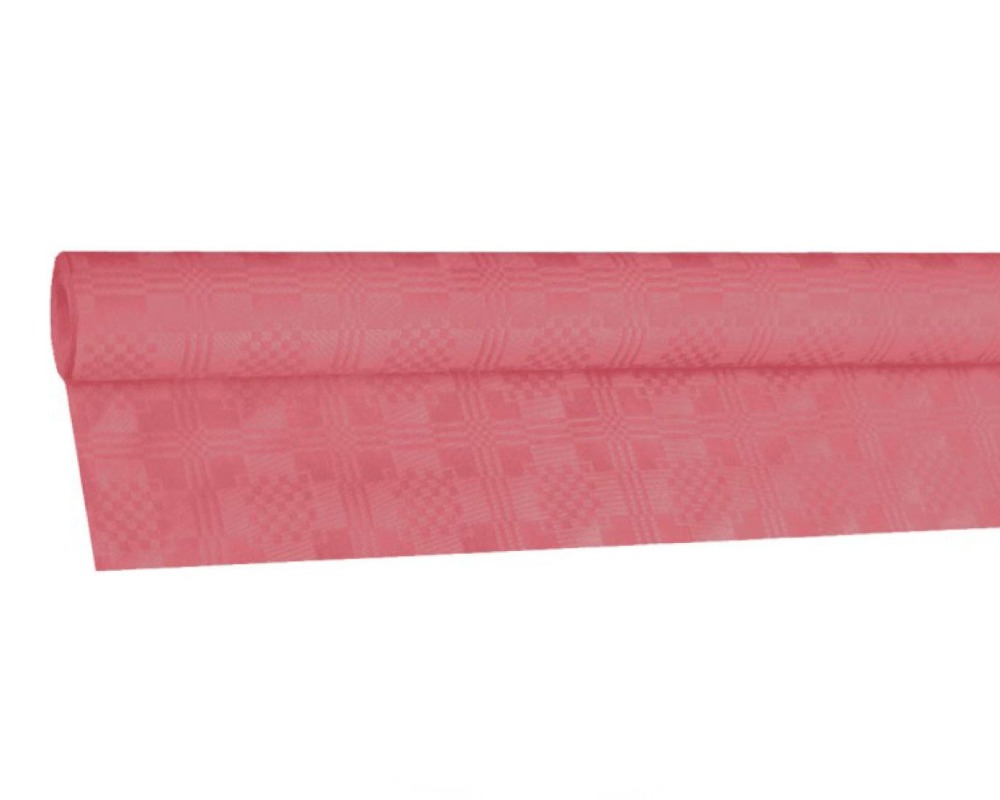 Damasttischdecke Tischtuch aus Papier- gerollt 1-20m x 8m- rosa