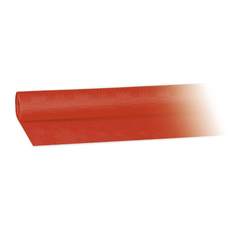 Damasttischdecke Tischtuch aus Papier- gerollt 1-20m x 8m- rot