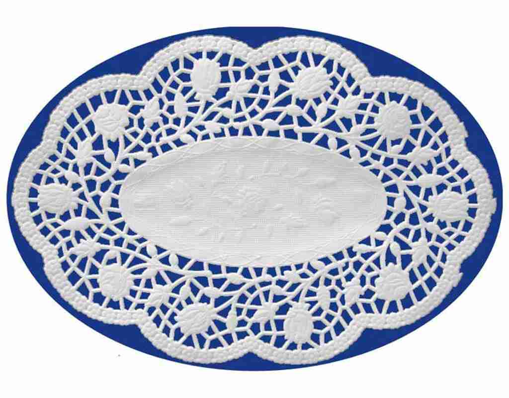 Deko-Spitzen oval- weiss- 36 x 28 cm- 100 Stk-