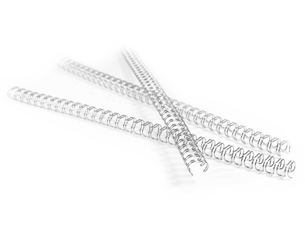 Drahtbindercken 6mm 1-4- bis max- 35 Blatt- 3:1 Teilung- Silber- 100 Stk-