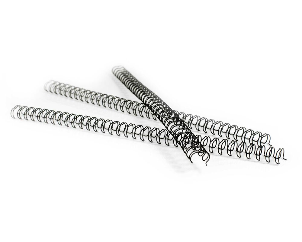 Drahtbindercken 8mm 5-16- bis max- 50 Blatt- 3:1 Teilung- Schwarz- 100 Stk-