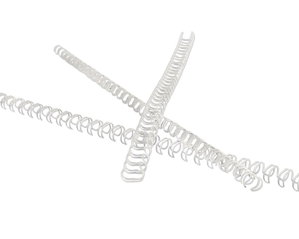 Drahtbindercken 8mm 5-16- bis max- 60 Blatt- 3:1 Teilung- weiss- 20 Stk-