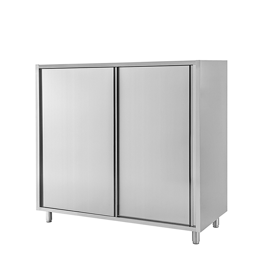 Edelstahl  Schrank  Universal  2 Schiebetren  2 Zwischenbden  B 1600 mm x T 700 mm x H 1500 mm