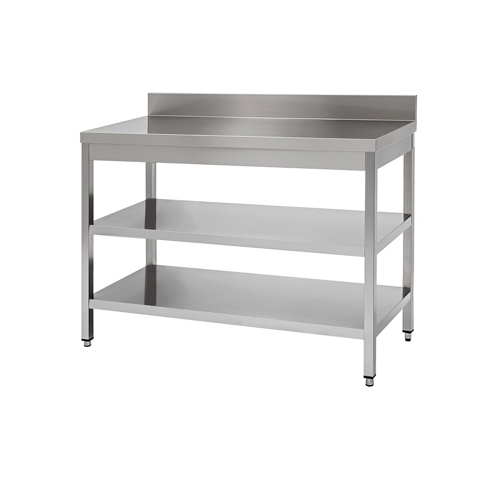 Edelstahltisch 2 Regalbden Aufsatz B 1600 mm x T 800 mm x H 950 mm