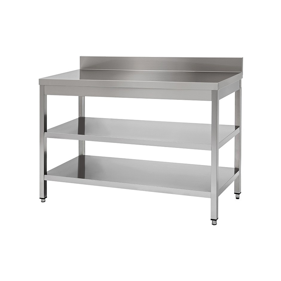 Edelstahltisch 2 Regalbden Aufsatz B 1700 mm x T 800 mm x H 950 mm
