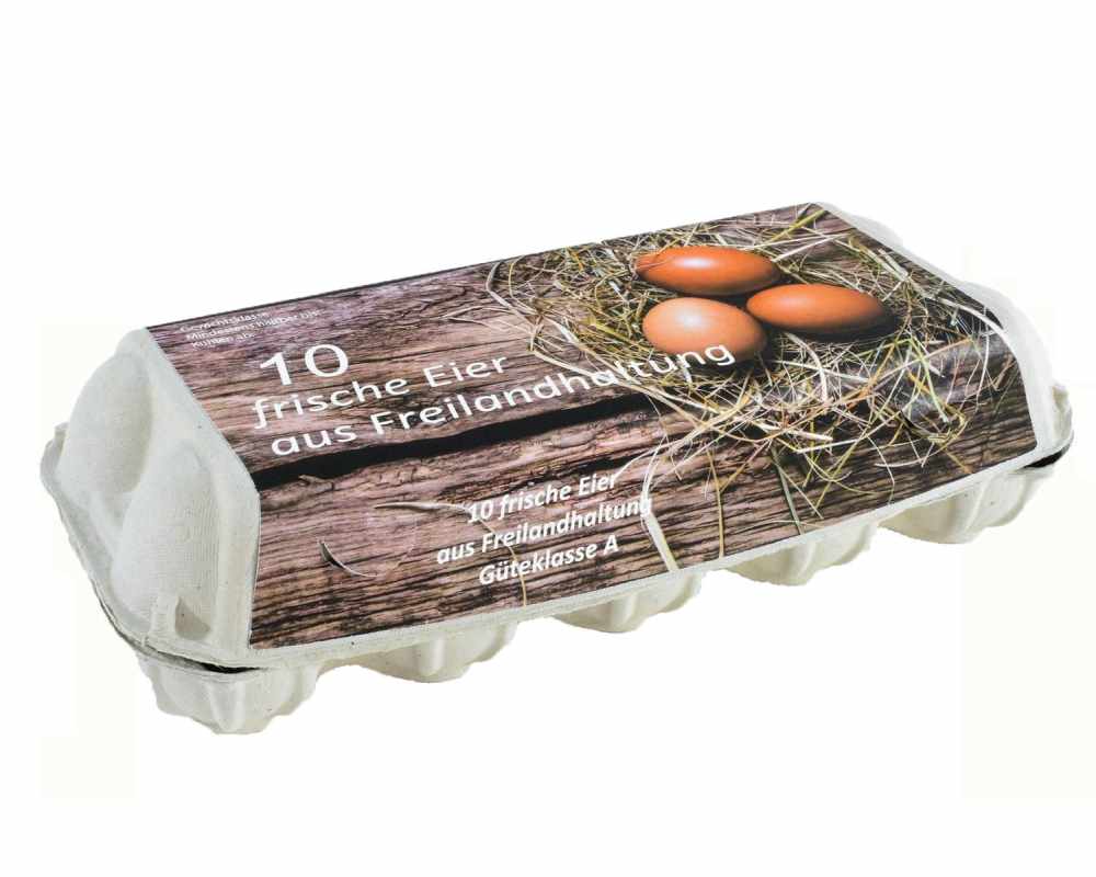 Eierverpackungen für 10 Eier Freilandhaltung- weiss- 154 Stk- für S- M- L