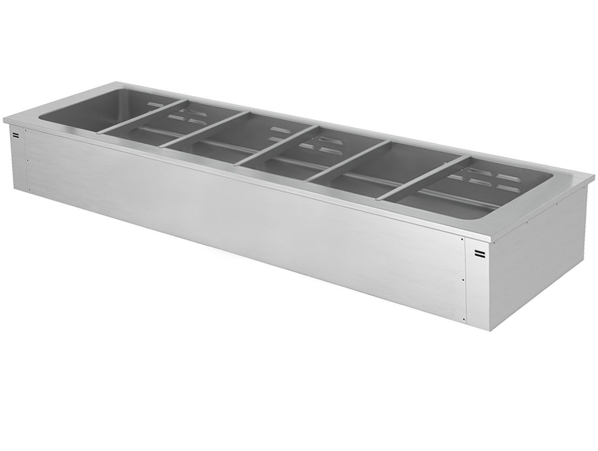 Einbau  Bain Marie  Beckenhhe 180 mm  Abmessungen B 2110 x T 640 x H 285 mm