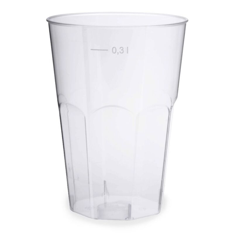 Einweg-Cocktailglas 300ml mit Eichstrichen- PS- transparent glasklar- 30 Stk-