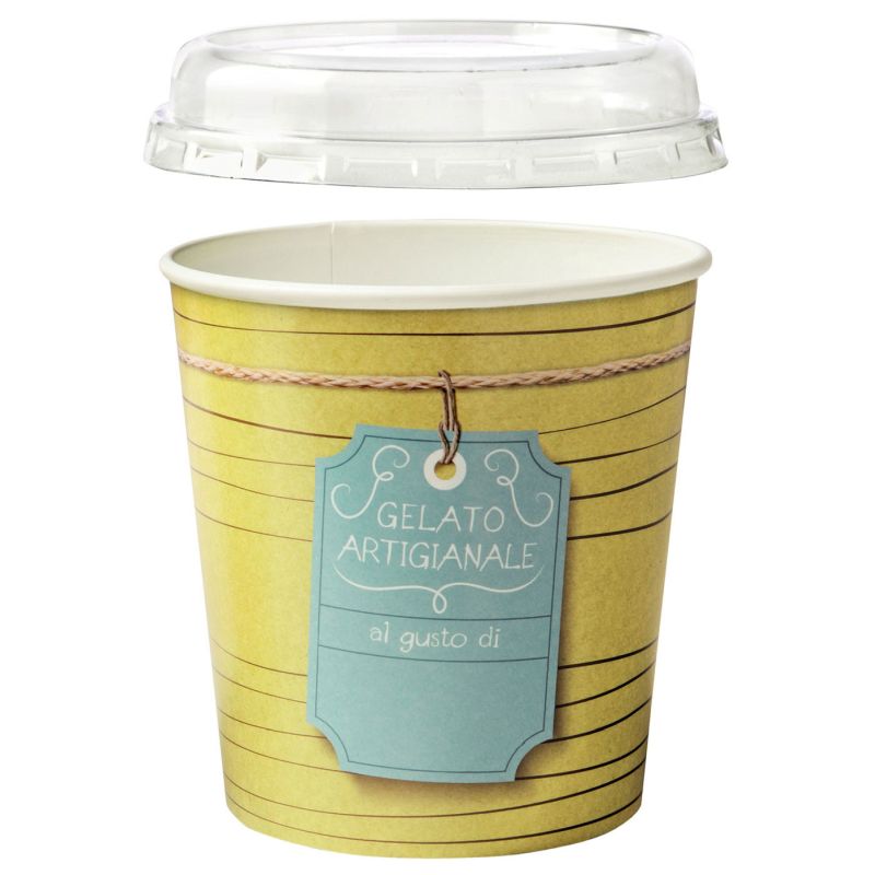 Eisbecher Kunsthandwerk Artigianale PP- rund 1000 ml- mit Deckel- 25 Stk-