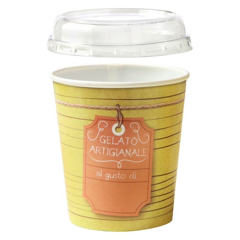 Eisbecher Kunsthandwerk Artigianale PP- rund 500 ml- mit Deckel- 25 Stk-