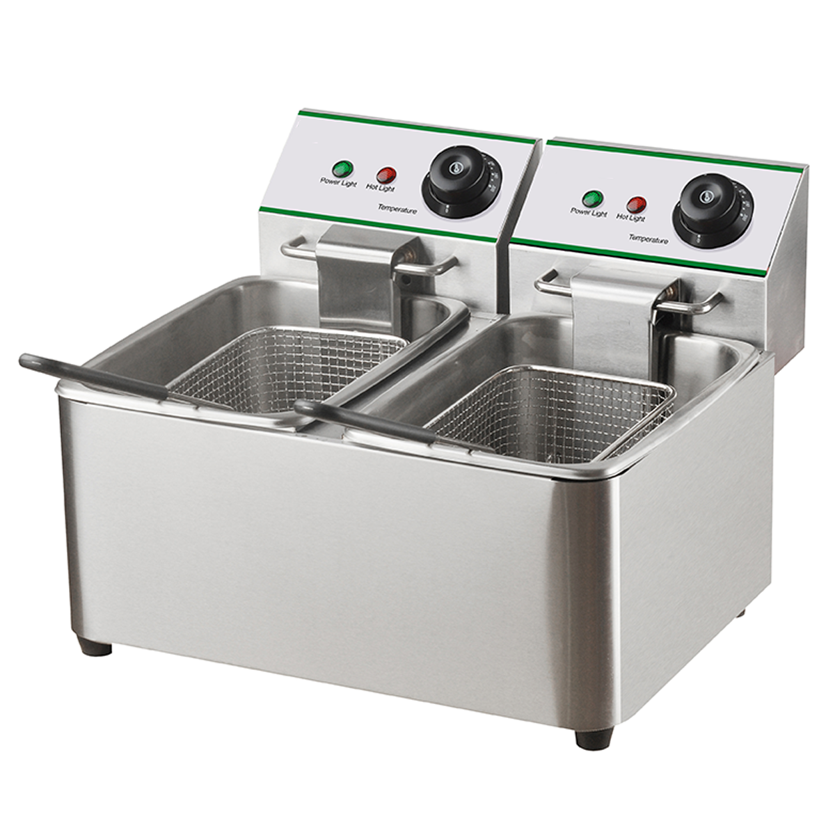 Elektro-Doppel-Fritteuse (2 x 4-2 Liter)- Tischgert- 2 x 2 kW- einphasig