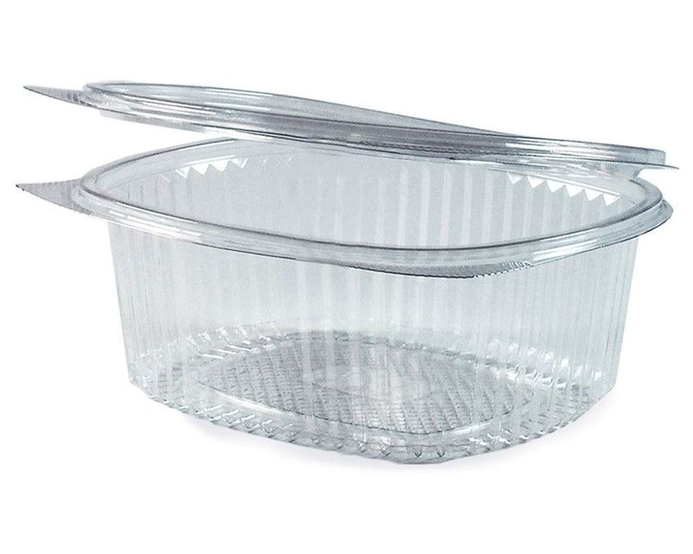 Feinkostbecher oval klar mit Deckel 250 ml (PET)- 50 Stk-
