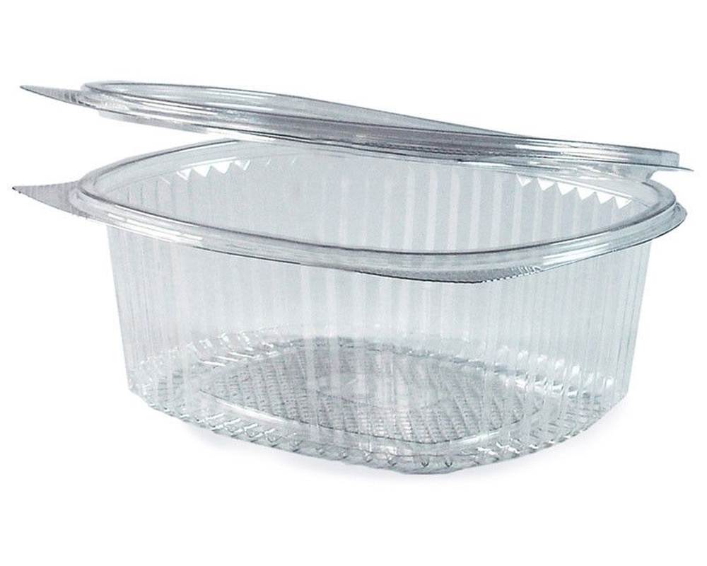 Feinkostbecher oval klar mit Deckel 500 ml (PET)- 50 Stk-