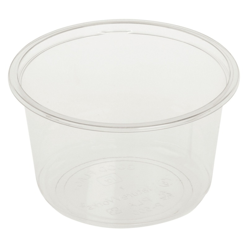 Feinkostbecher transparent aus Bio-Kunststoff (PLA) 500 ml O 12-1 cm- 50 Stk-