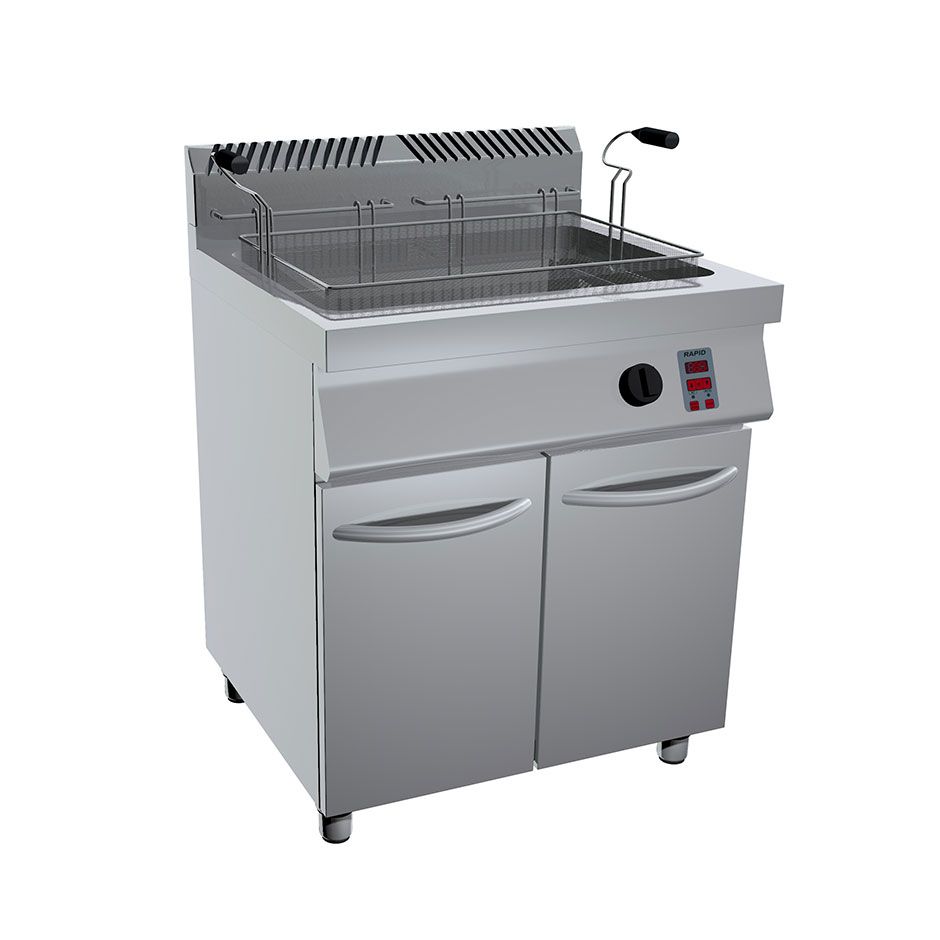 Gas Backwaren-Fritteuse- elektronische Steuerung- Melting-System- Schrank- 1 Becken (45 Liter)- 800 x 730 x 900 mm