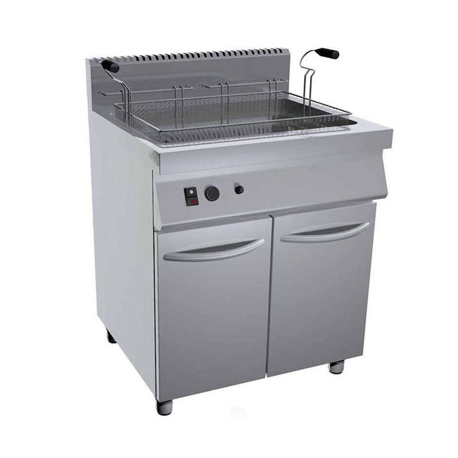 Gas Backwaren-Fritteuse mit Schrank- Standgert- 1 Becken (45 Liter)- B 800 mm x T 730 mm x H 900 mm