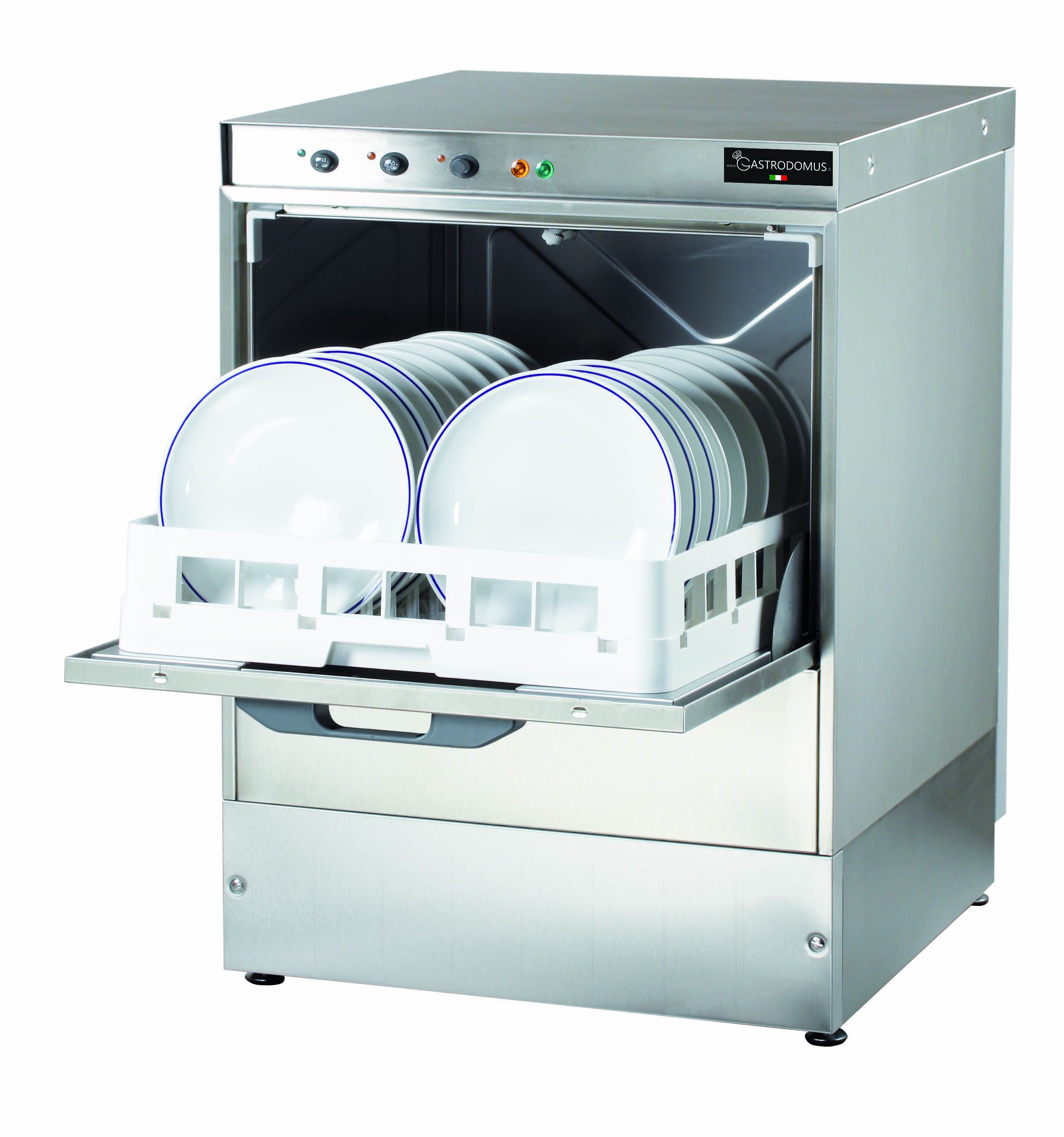 Geschirrsplmaschine  elektromechanisch  einphasig  Korb 50x50cm  Einschubhhe 32cm  Reinigerdosierer  Klarspldosierer