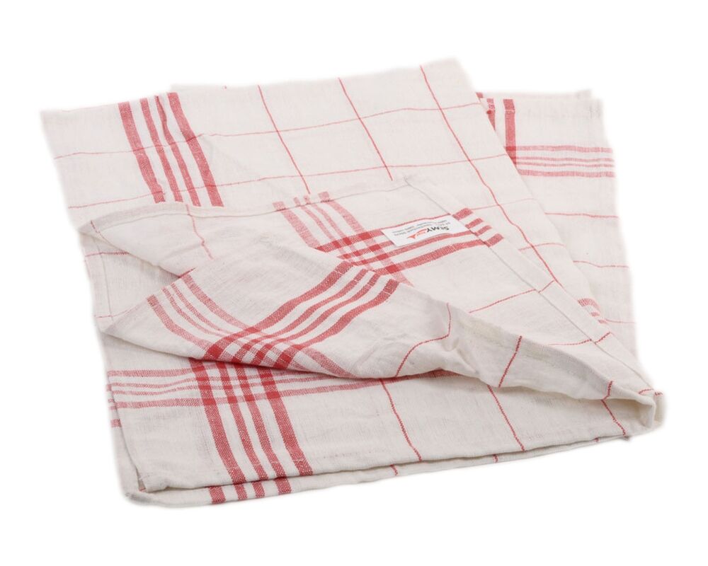 Geschirrtcher- 50 x 70cm- 100- Baumwolle- rot kariert- 10 Stk-