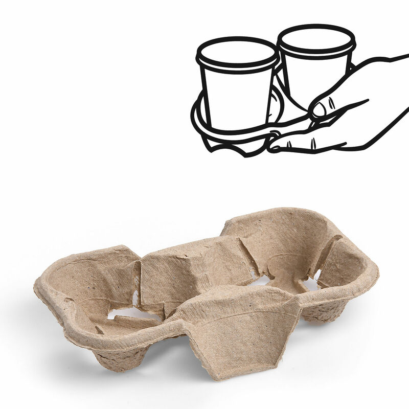 Getrnkehalter Tragetablett Becherhalter 2 Becher Coffee to Go 21x11cm- 30 Stk-