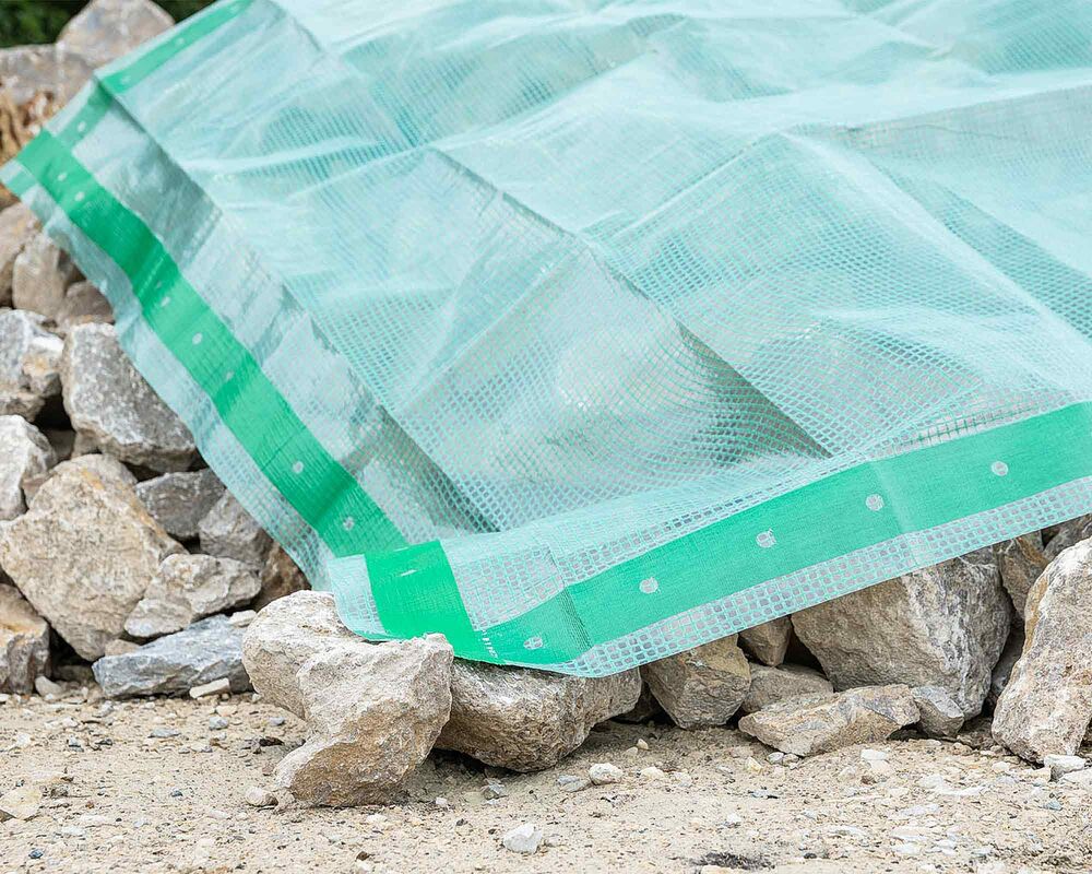 Gitterfolie- 250 g- transparent mit grnem Gitter- 2 x 50 m