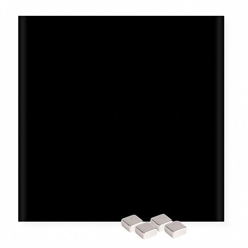 Glasboard Magnettafel Memoboard magnetisch- kratzfest- 45 x 45 cm- schwarz