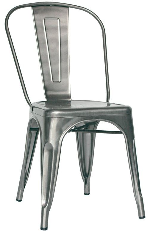 Glossy Stuhl – Struktur – Sitzfläche und Rückenlehne – Metall – lackiert – transparent