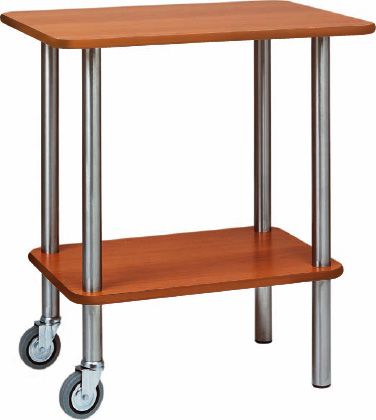 Gueridon Wagen  Edelstahl  B 700 mm x T 500 mm x H 780 mm  2 Rder