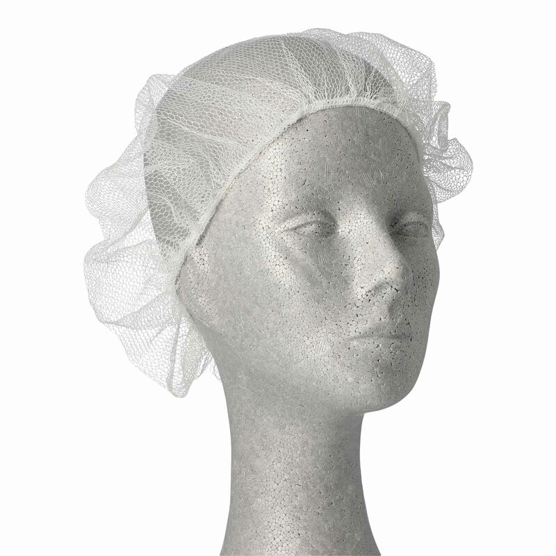 Haarnetze Kopfhauben dezente Haarfixierung aus Nylon O 55-62 cm weiss- 100 Stk-